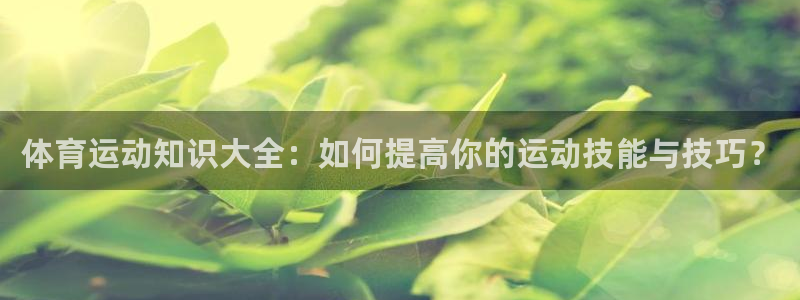 kok中欧体育登录：体育运动知识大全：如何提高你的运动技能与技巧？